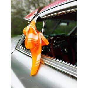 Vintage Scarf Orange White Authentic Retro Made in Japan